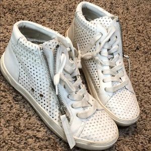 White high top target shoes